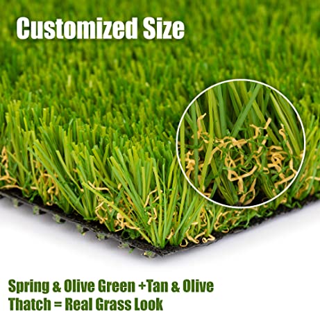SMARTLAWN Professional Realistic Artificial Grass Rug, 4'X8'(32 SFT) Carpets for Indoor and Outdoor Use, 4'X8'(32 SFT) 1.25" Pile Height Soft and Lush Natural Looking Synthetic Mats