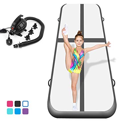 Air Track Tumbling Mat for Gymnastics Inflatable Gymnastics Airtrack Floor Mats for Home use Cheer Training Tumbling Cheerleading Beach Park Water