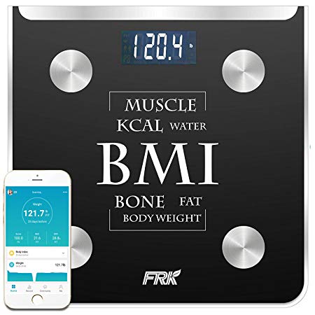 FRK Bluetooth Body Fat Scale, Wireless Smart Digital Weight Scale Syncs with Apple Health& Google Fit, Body Composition Scale Measures Body Fat, BMI, Muscle, Water, Bone Mass, 400lb