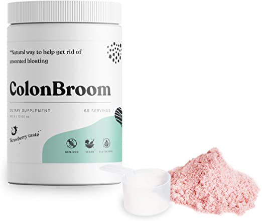 ColonBroom Psyllium Husk Powder Colon Cleanser - Natural, Safe Colon Cleanse for Constipation Relief, Bloating Relief & Gut Health (60 Servings)
