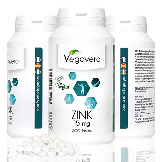 Zinc Citrate | 300 Tablets, 10 Month Supply | 50mg per Tablet (15mg yield) | Immune System Support   Skin Health | Suitable For Men & Women | Vegan & Vegetarian by Vegavero