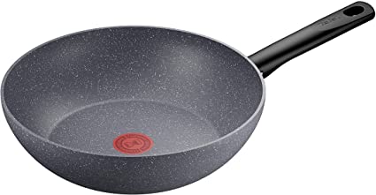 Tefal Natural On Induction G2801902 28 cm Non-Stick Wok Pan, Exclusive, Gris Lavinia, 28cm