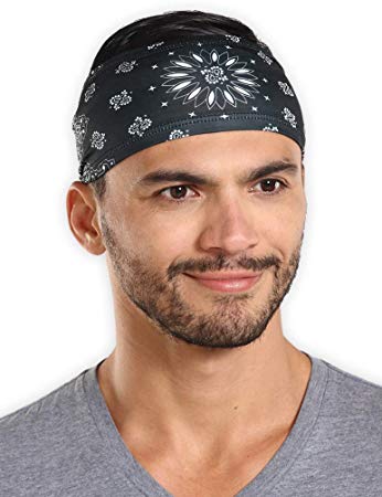Mens Headband - Running Sweat Head Bands for Sports - Athletic Sweatbands for Workout/Exercise, Tennis & Football - Ultimate Performance Stretch & Moisture Wicking