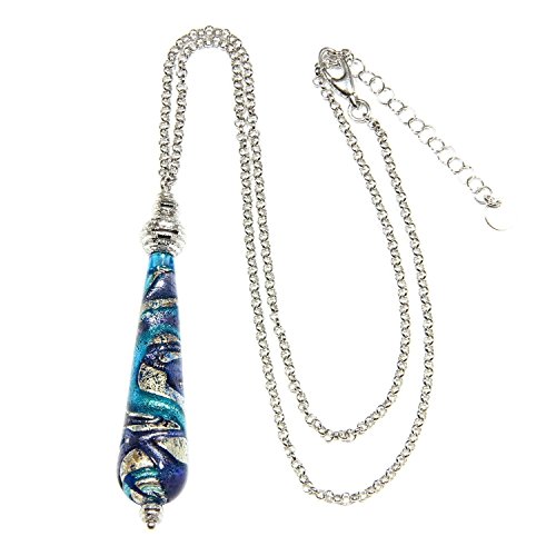 Sezione Aurea - Florence - Necklace with handcraft Murano glass bead and 925 silver chain CCR 002 / W07