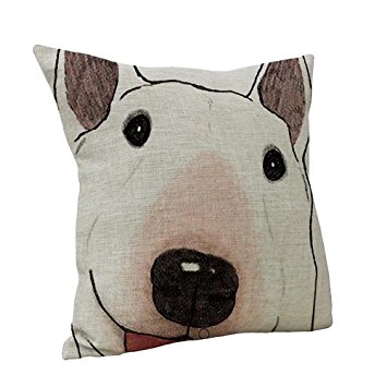 Nunubee Animal Home Car Decor Cotton Linen Throw Sofa Pillow Case Cushion Cover Big Dog