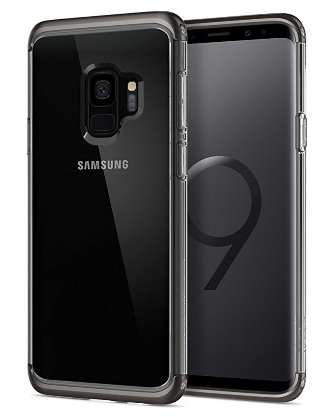 Spigen Neo Hybrid NC Galaxy S9 Case with Disassemblable Top and Bottom Frames with Clear Rigid back for Samsung Galaxy S9 (2018) - Gunmetal