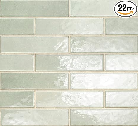 MSI Renzo Jade 3 Inch x 12 Inch Glossy Ceramic Subway Wall Tile for Bathroom, Kitchen Backsplash, Accent Wall Tile, and Shower Wall Tile