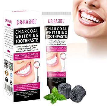 Bamboo Activated Charcoal Toothpaste, Highest quality ingredients, Whiten Teeth Naturally, Enamel-safe, (Cool Mint Flavor)