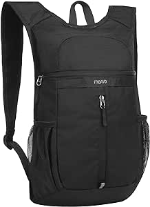 MOSISO 10L Lightweight Hiking Daypack Small Packable Hiking Backpack for Men Women, Casual Foldable Day Pack Shoulder Bag with Front Vertical Pocket for Travel Camping Outdoor, Black