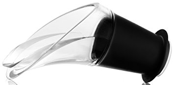 Vacu Vin Crystal Wine Server / Pourer, Set of 2 - Black