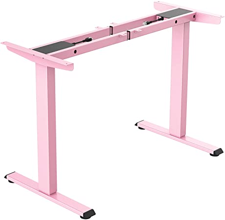 TOPSKY Dual Motor Electric Adjustable Standing Computer Desk for Home and Office (Pink)