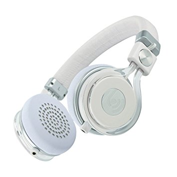 ROSE® HM770 Headphones,Foldable Headphones with Microphone and Volume Control,Stereo Headset for Kids/Adults,Compatible for iPhone,iPod,iPad,Samsung,HTC,MP3/4,Earphones (white)