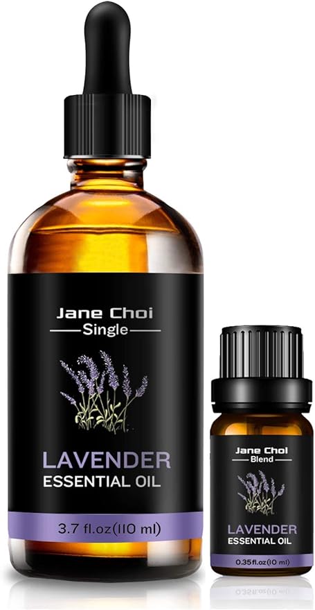 Lavender Essential Oil, Jane Colour 100% Pure Natural Essential Oil for diffusers, humidifiers, Relaxation, Sleep, Lavender Essential Oil Gift Set - 110ML Single and 10ML Blend.
