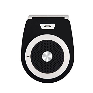 URANT Wireless Bluetooth 4.1 Car Speaker Handsfree Sun Visor Speakerphone Bluetooth Car Kit Car Stereo Adapter Simutaneously Pair 2 Phones with Car Charger Support Android Smartphone iPhone Samsung