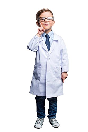 Real Children's Lab Coat for School Projects Halloween Costumes White
