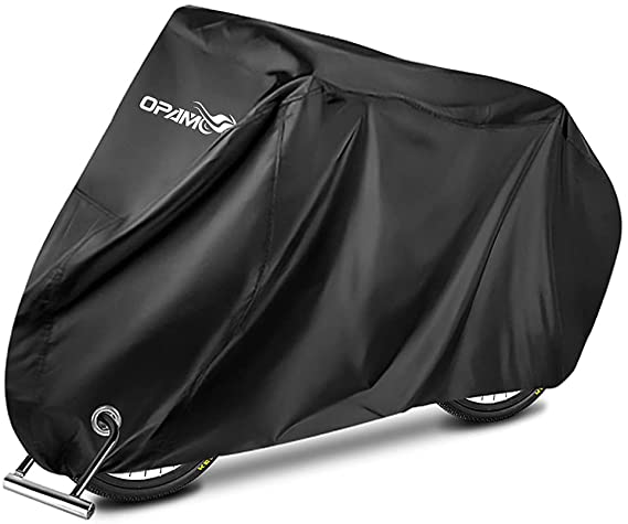 opamoo Bike Bicycle Cover Outdoor Waterproof - Bicycle Rain Covers Sun UV Dust Wind Proof with Lock Hole for Mountain Road Electric Bike