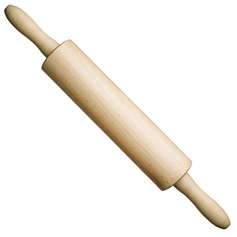 BICB traditional beech wooden revolving rolling pin-Professional-16.5"-Rolls independent of handles