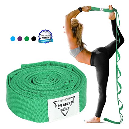 Forbidden Road Stretch Strap with Multi- Loop Exercise Strap For Physical Therapy Yoga Dance Pilates Greater Flexibility and Fitness Workout Deepen Green / Black / Blue / Purple