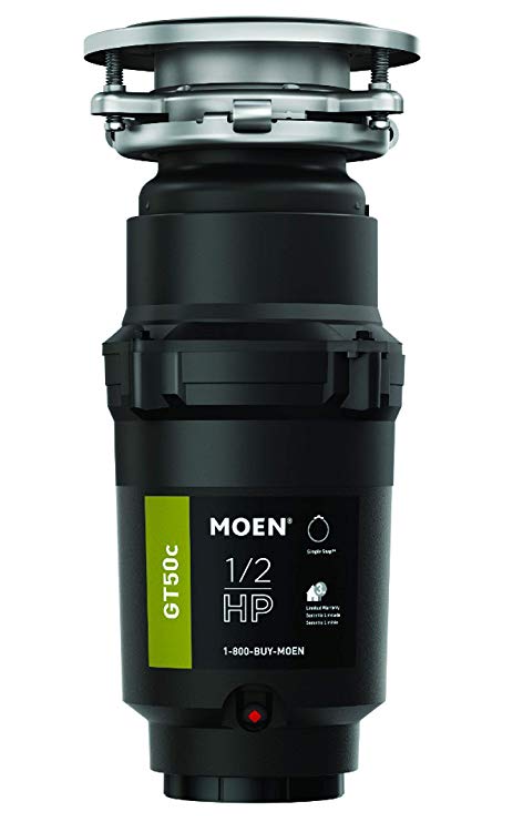 Moen GT50C GT Series 1/2 Horsepower Garbage Disposal, with with Fast Track Technology