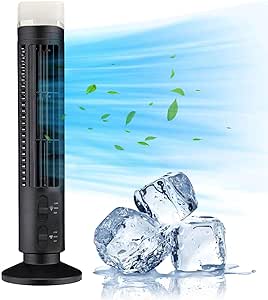 Tower Fan, Bladeless Fan Bladeless Tower Fan Electric Fan Tower Led Electric Fan Indoor Mini Vertical Conditioner (Black)