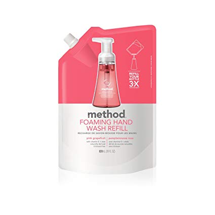 Method Foaming Hand Soap Refill, Pink Grapefruit, 28 Fl Oz, Pack of 6