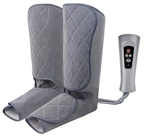 Oliver James Leg Air Massager for Circulation and Relaxation - Foot and Calf Massage Air Compression with Simple Controller - 4 Modes and 4 Intensities - Optional Heat - Relax and Relieve muscle pain