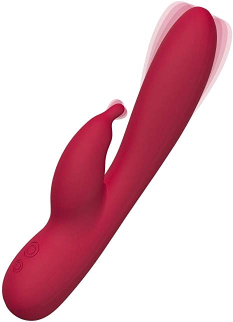 Tracy’s Dog G Spot Rabbit Vibrator with Ticklish Bunny Ears for Clitoral Stimulation,Waterproof Flexible Liquid-Silicon Dildos Vibrators with Dual Motor 7 Vibration Patterns Sex Toys for Women