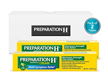 Preparation H Max Strength Cream 1.8 Ounce Tube, 2 Count