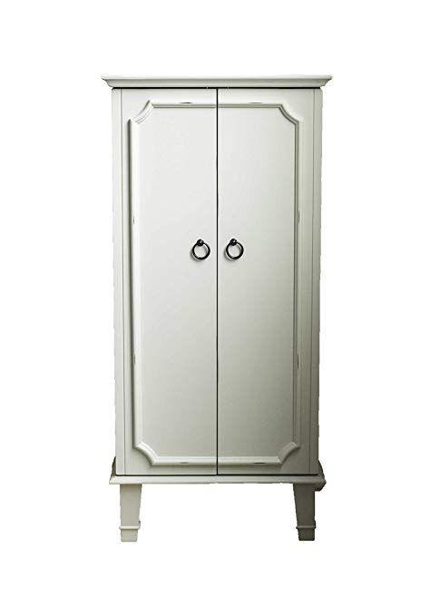 Hives and Honey 6006-945 Charlize Fully Locking Jewelry Armoire White