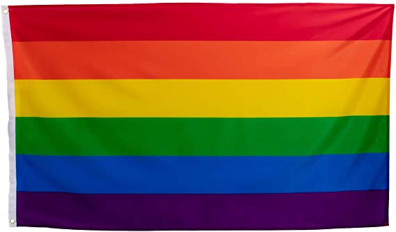 esvendio Pride Flag 5ft x 3ft 110 GSM, LGBT Flag For Outdoor Use, Vivid Colors, UV Resistant and Water Repellent
