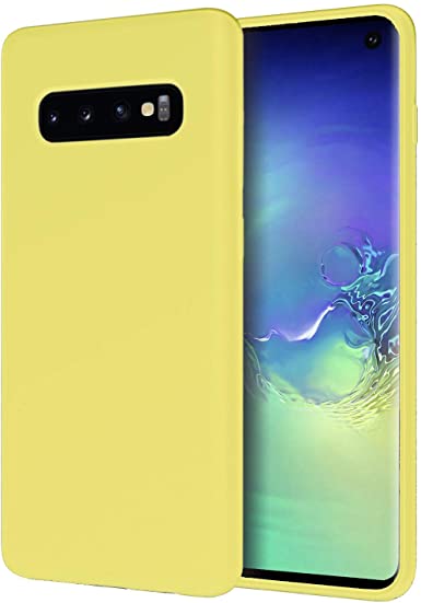 Zuslab Case for Galaxy S10 Silicone Gel Rubber Bumper Cover for Samsung Galaxy S10 Phone Slim Thin Hard Shell Shockproof Full-Body Protective Case - Yellow