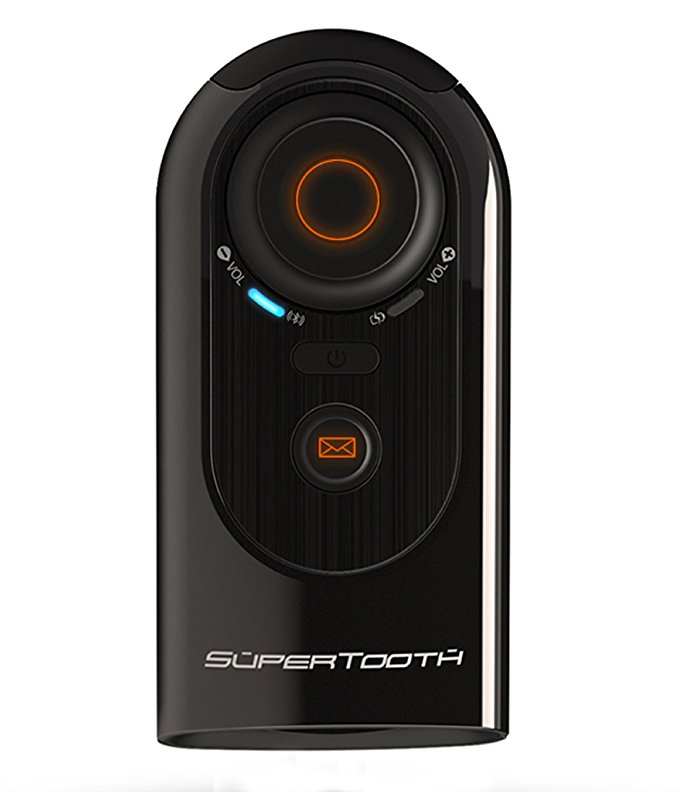 SuperTooth High Definition Bluetooth Portable Visor Car Kit and Speakerphone for Cell Phones, iPad 2, and iPhone Retail Packaging (Black)