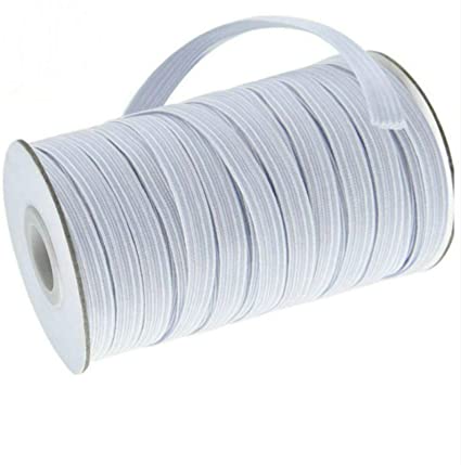 Elastic String for Masks, 100 Yards Braided Elastic 1/4 inch Heavy Stretch Strap Roll White Elastic String Cord for Sewing and Crafting