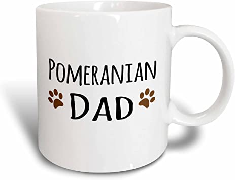 3dRose Pomeranian Dog Dad Mug, 11 oz, Ceramic