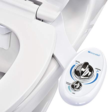Brondell Bidet Left Hand Bidet Attachment SouthSpa Dual Nozzle - control panel on left side | Dual Nozzles for front and rear wash | Dual Positionable Nozzles | Easy Installation | LH-12