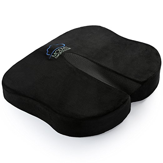 Modvel Seat Cushion For Back Pain, Tailbone, Coccyx & Sciatica Relief - Ventilated Memory Foam For Excellent Support & Comfort - Orthopedic Butterfly Design - Home, Office & Car Use (MV-103)