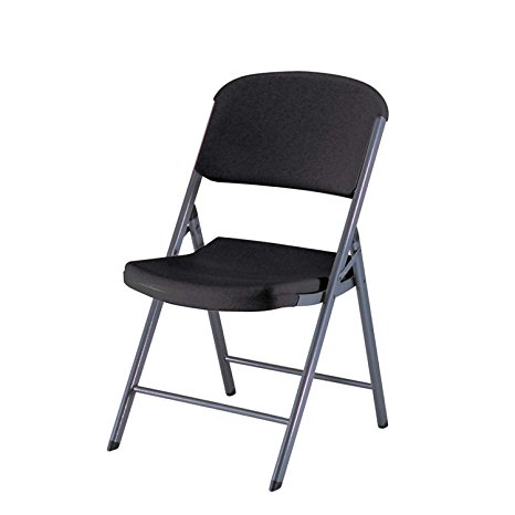 Lifetime 80187 Classic Commercial Folding Chair, Black with Gray Frame, 4 Pack