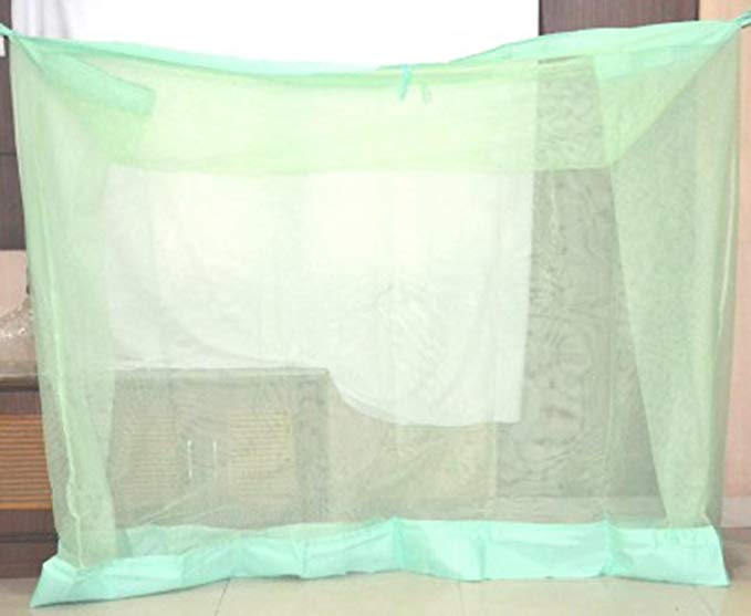 Shahji Creation Double Bed Mosquito Net, Green Color (6X6.5 Feet)