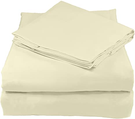 Whisper Organics 100% Organic Cotton Bed Sheet Set, 200 Thread Count, Soft Percale - GOTS Certified (Twin, Natural)