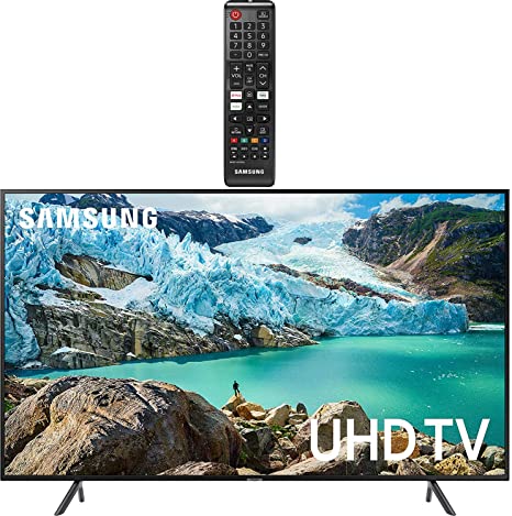Samsung Smart TV 58” inch 4K UHD Flat Screen TV (UN58RU7100FXZA) with HDR, Google, Apple & Alexa Compatible   Remote with Netflix, Hulu & Prime Buttons for Samsung TV