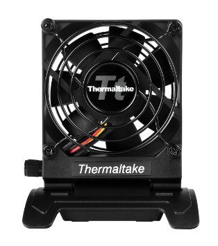 Thermaltake Mobile Fan III Portable Desk Fan with Directional Fan Swivel Compact Design and Mini-USB to USB Retractable Cable Cooling AF0064 Black