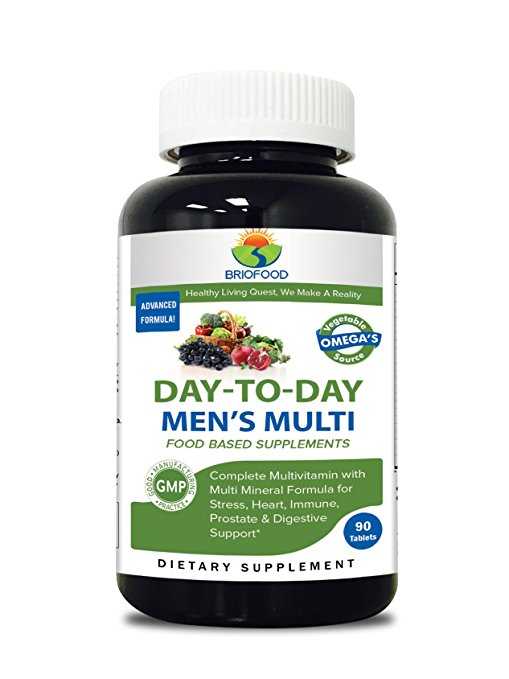 Briofood Food Based Multivitamin with Vegetable Source Omega Day-to-day Men's Multi Tablets, 90 Count