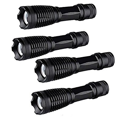 4 Pcs X700 Military Grade 5 Mode CREE XML T6 1000 Lumens Zoom Flashlight Waterproof Torch - Get 4 for Only $19.95