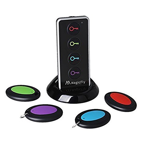 Magicfly Wireless Key Finder Remote Key Tracker 1To 4 Includes Base Support LED Flashlight
