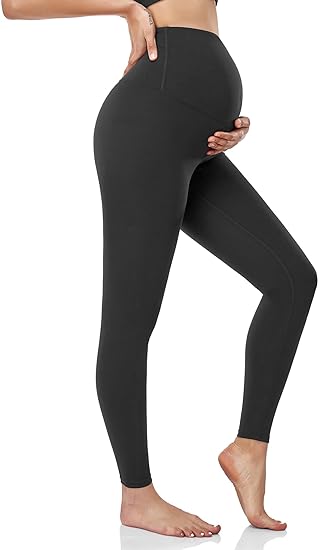 HOFISH Maternity Leggings Over The Belly High Waist Yoga Pants Workout Leggings Comfy Tights S-XL