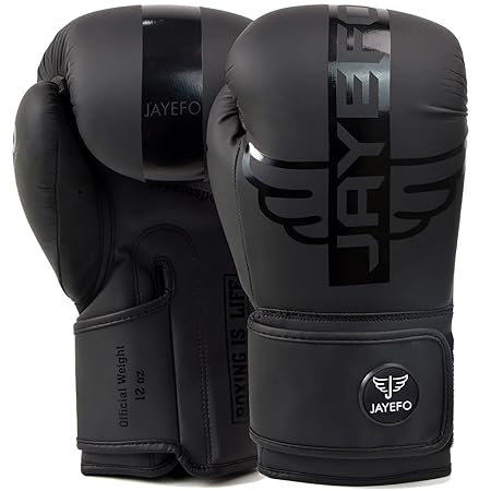 R-6 Boxing Gloves for Men & Women Sparring Heavy Punching Bag MMA Muay Thai Kickboxing Mitts (Black, 12 OZ)