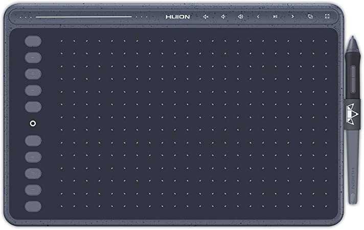 HUION Drawing Tablet HS611 Graphics Drawing Pen Tablet with a Media Bar and PW500 8192 Pressure Sensitivity (Grey)