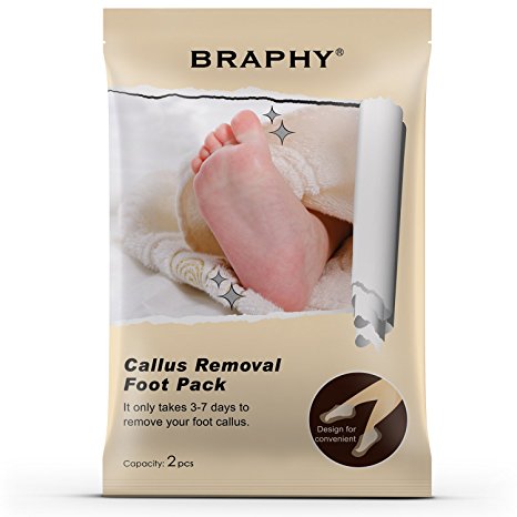 BRAPHY - Foot Mask - Get Soft Baby Skin in a Week - Callus Removal Foot Pack - Baby Foot Exfoliate Peel Based on Natural Extracts - Foot Peeling for Dry and Dead Skin - FDA Approved - 1 Pair