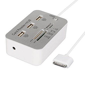 PinPle® 30 Pin to 3 USB 2.0 HUB   SD(HC)/MS/TF/M2 Card Reader - Multifunction Camera Connection Kit for iPad 2 3