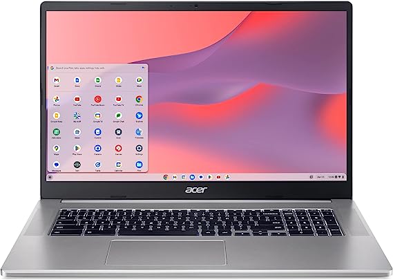 Acer Chromebook 317 CB317-1H-C6RK Laptop | Intel Celeron N4500 | 17.3" Full HD IPS Display | 4GB LPDDR4X | 128GB eMMC | Intel Wireless Wi-Fi 6 AX201 802.11ax | Chrome OS, Silver